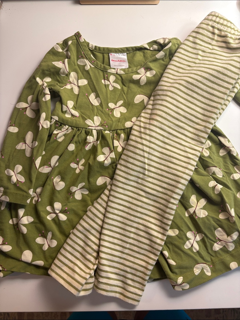 Hanna Andersson green butterfly Dress